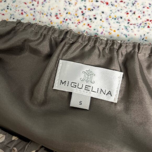 Miguelina Silk Crochet Tank Top Tie Strap Polka Dot Gray Size Small - Picture 5 of 8